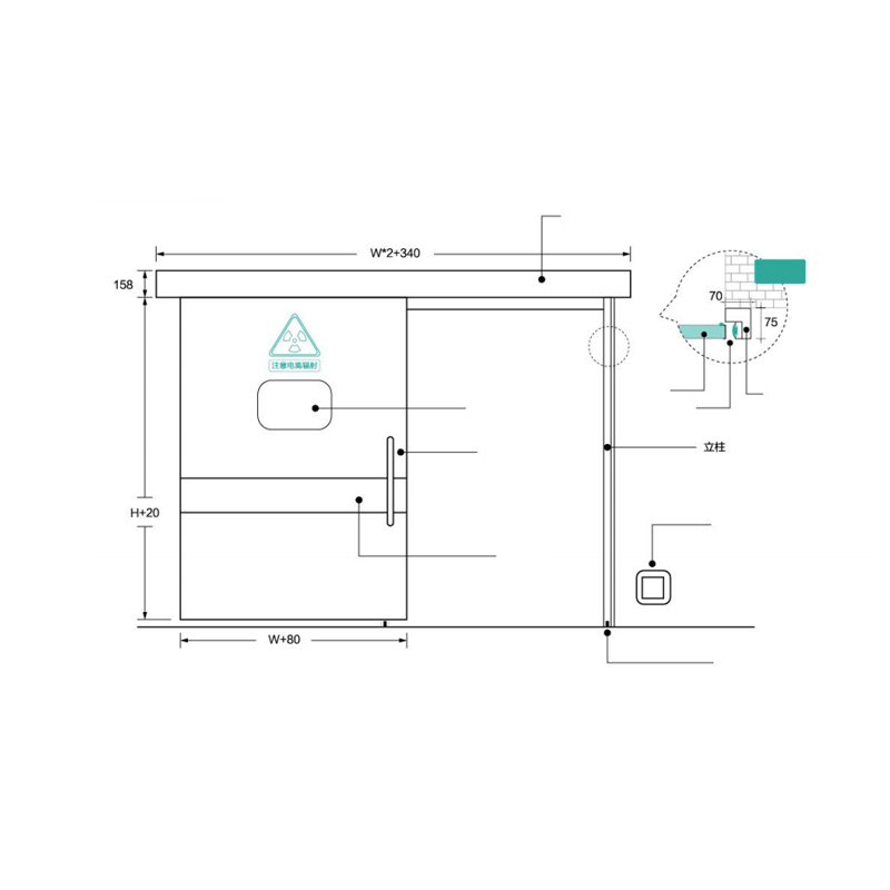 Puerta corredera automática a prueba de radiación