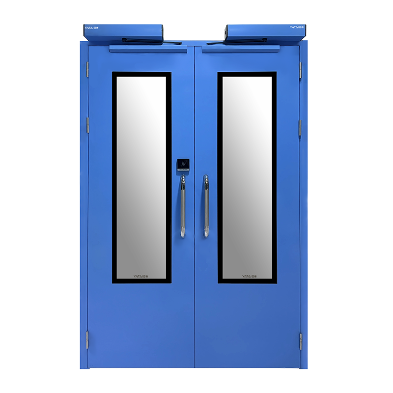 Puerta batiente automática de acero